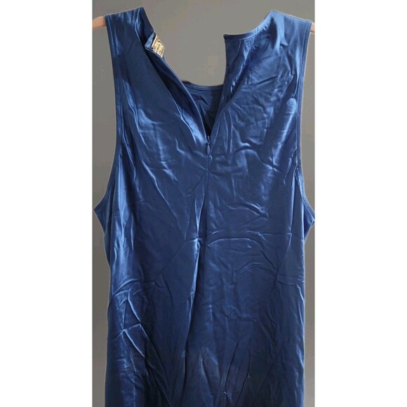 Go by GoSilk “Go Pull Me In” 100% Silk Maxi Dress Cornflower Blue Size Large NWT - Picture 10 of 12